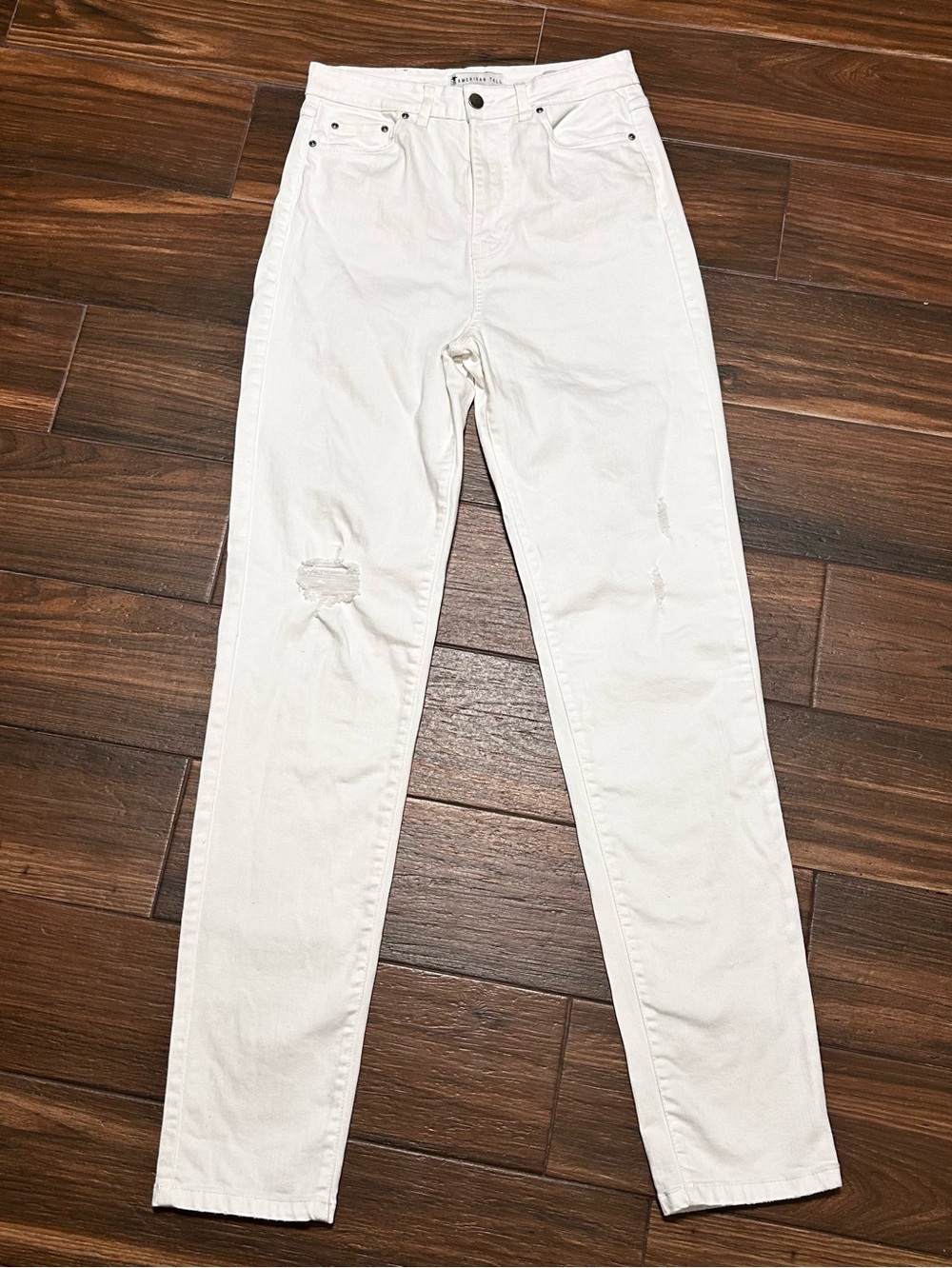 28x35 American Tall White Jeans Lola Ultra High Rise Stretch Slim